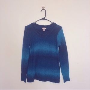 White Stag blue + black knit sweater